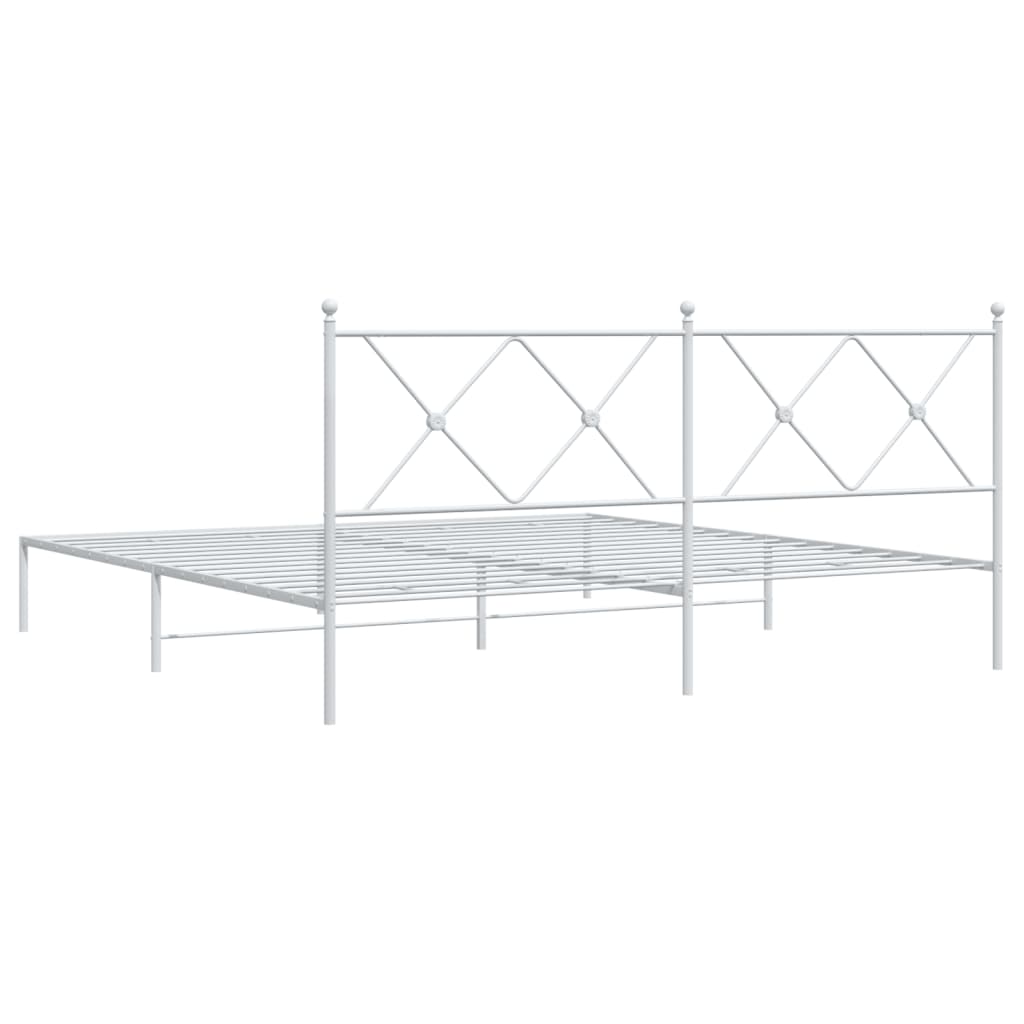 Estrutura de cama com cabeceira 180x200 cm metal branco