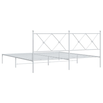 Estrutura de cama com cabeceira 180x200 cm metal branco