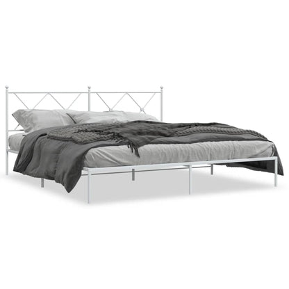 Estrutura de cama com cabeceira 180x200 cm metal branco