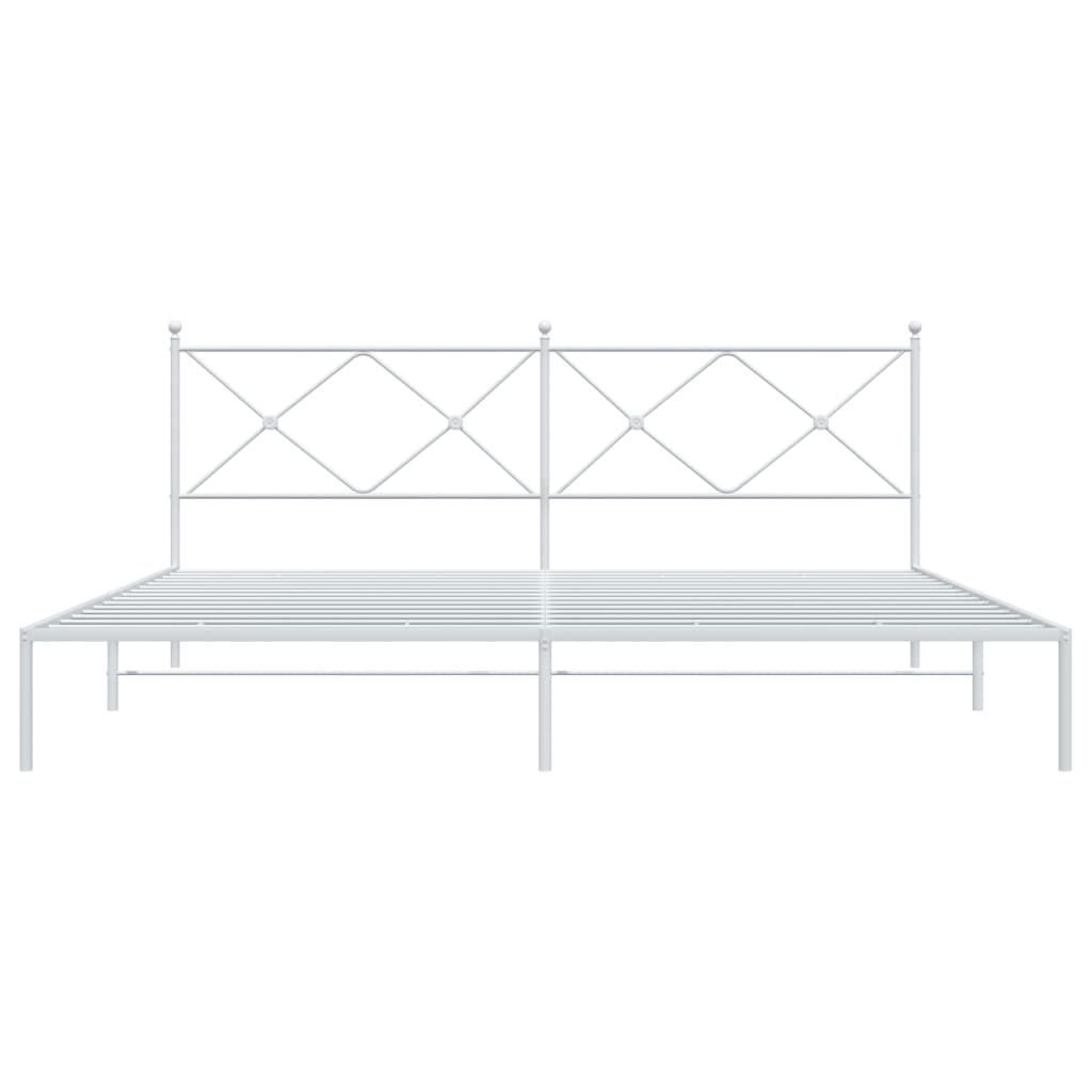 Estrutura de cama com cabeceira 193x203 cm metal branco