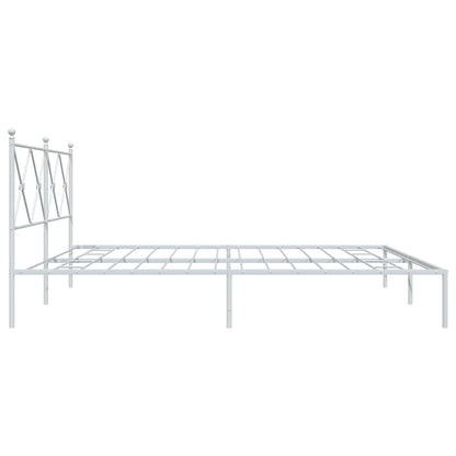 Estrutura de cama com cabeceira 193x203 cm metal branco