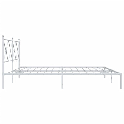 Estrutura de cama com cabeceira 200x200 cm metal branco