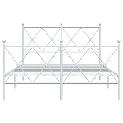 Estrutura de cama com cabeceira e pés 120x190 cm metal branco