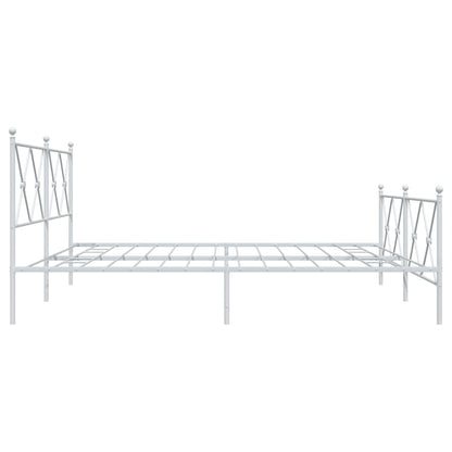 Estrutura de cama com cabeceira e pés 183x213 cm metal branco