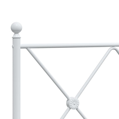 Estrutura de cama com cabeceira e pés 183x213 cm metal branco