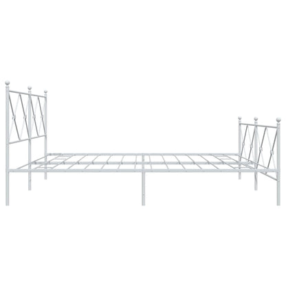 Estrutura de cama com cabeceira e pés 193x203 cm metal branco