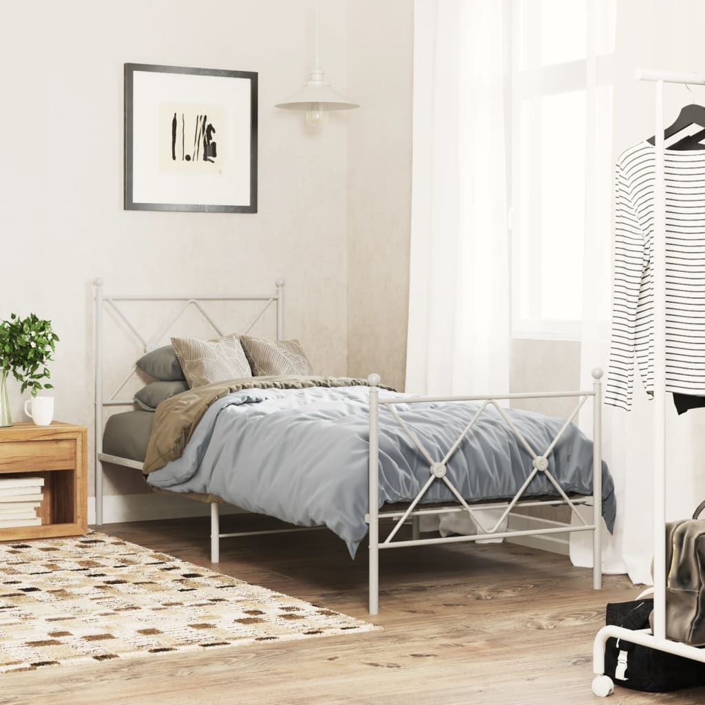 Cabeceira de cama 75 cm metal branco