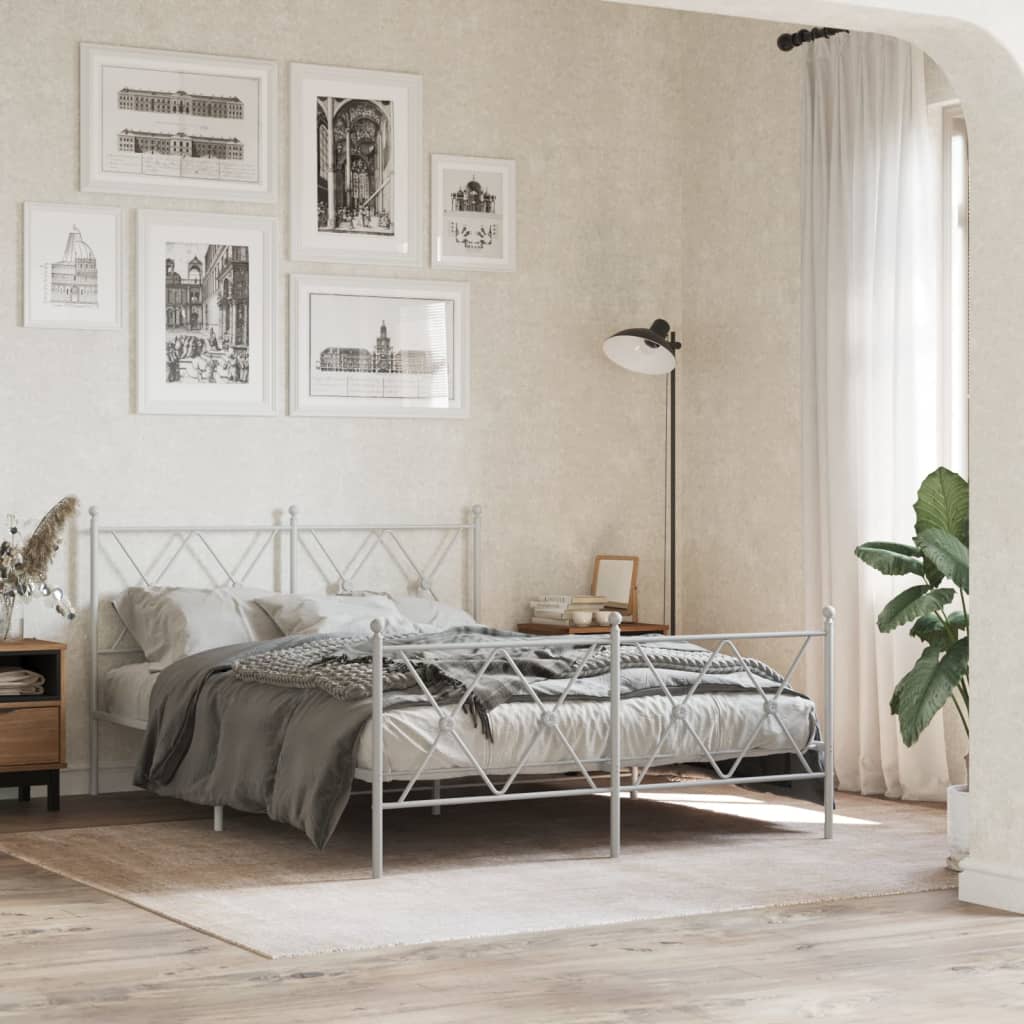 Cabeceira de cama 137 cm metal branco