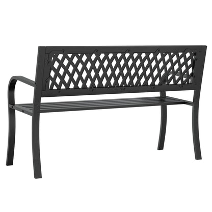 Banco de jardim 120 cm aço preto