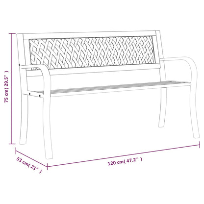 Banco de jardim 120 cm aço preto