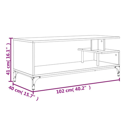 Móvel TV 102x40x41 cm derivados madeira/aço revestido pó preto