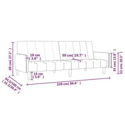 Sofá-cama de 2 lugares veludo cinzento-escuro