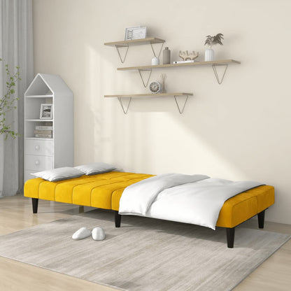 Sofá-cama de 2 lugares veludo amarelo