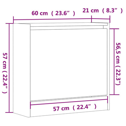 Sapateira 60x21x57 cm derivados de madeira carvalho sonoma