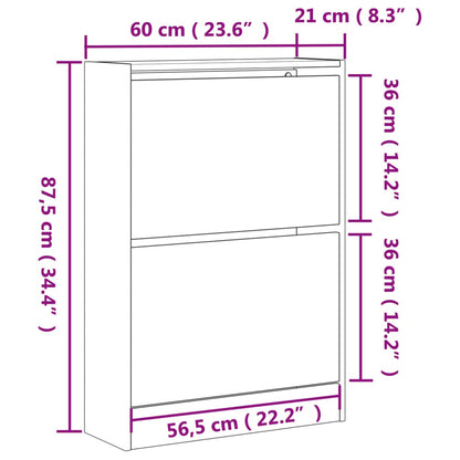 Sapateira 60x21x87,5 cm derivados de madeira branco