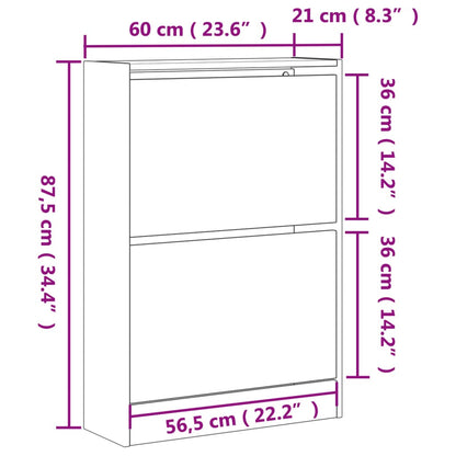 Sapateira 60x21x87,5 cm derivados de madeira carvalho sonoma