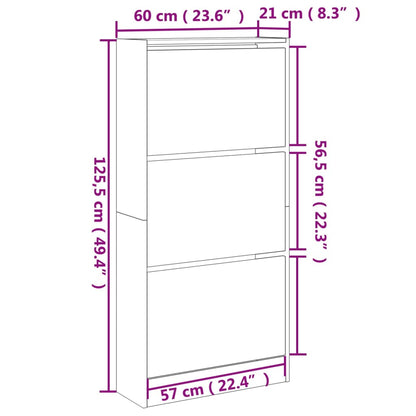 Sapateira 60x21x125,5 cm derivados de madeira branco