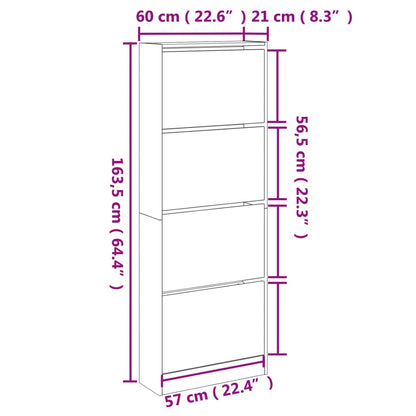 Sapateira 60x21x163,5 cm derivados de madeira branco