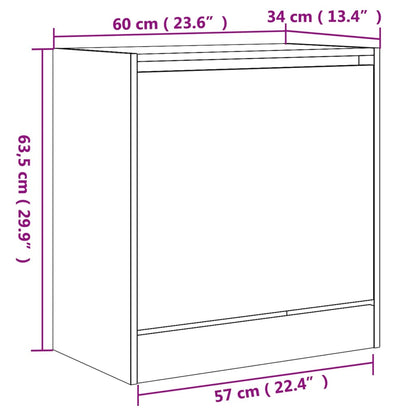 Sapateira 60x34x63,5 cm derivados de madeira cinzento cimento