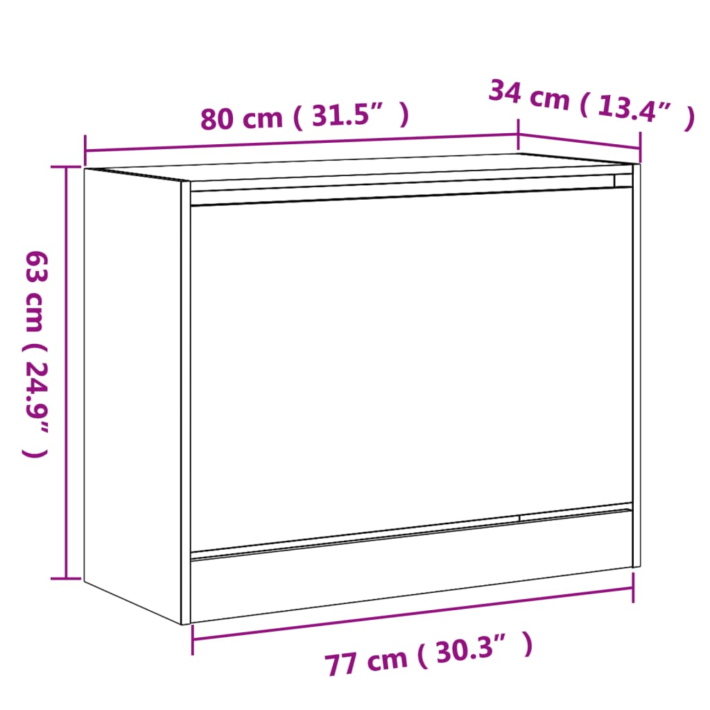 Sapateira 80x34x63 cm derivados de madeira branco