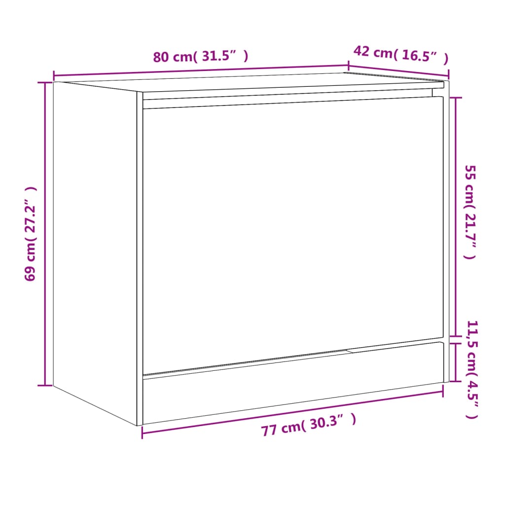 Sapateira 80x42x69 cm derivados de madeira branco