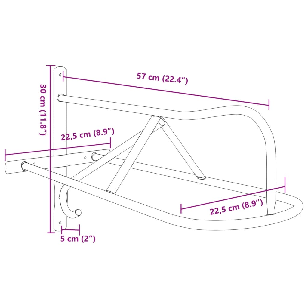 Suporte para selas de parede ferro preto