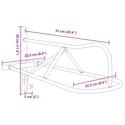 Suporte para selas de parede ferro preto