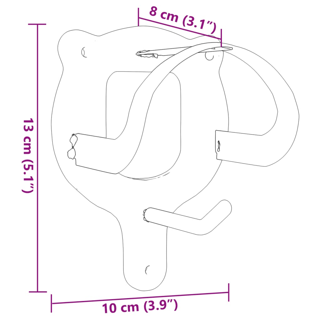 Suporte para brida de parede 3 pcs ferro preto