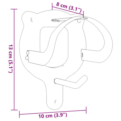 Suporte para brida de parede 3 pcs ferro preto