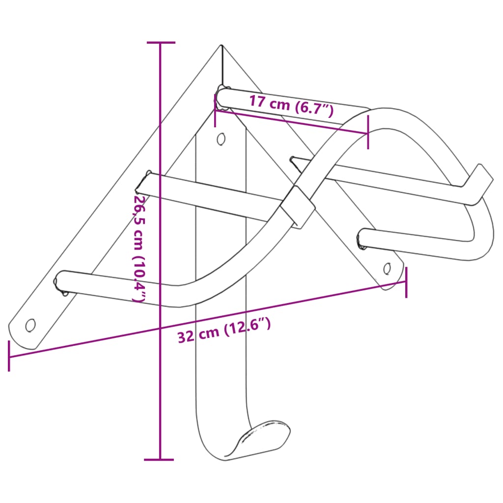 Suporte para brida de parede ferro preto