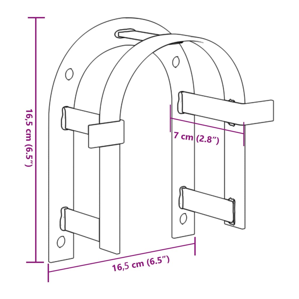 Suporte para brida de parede ferro preto