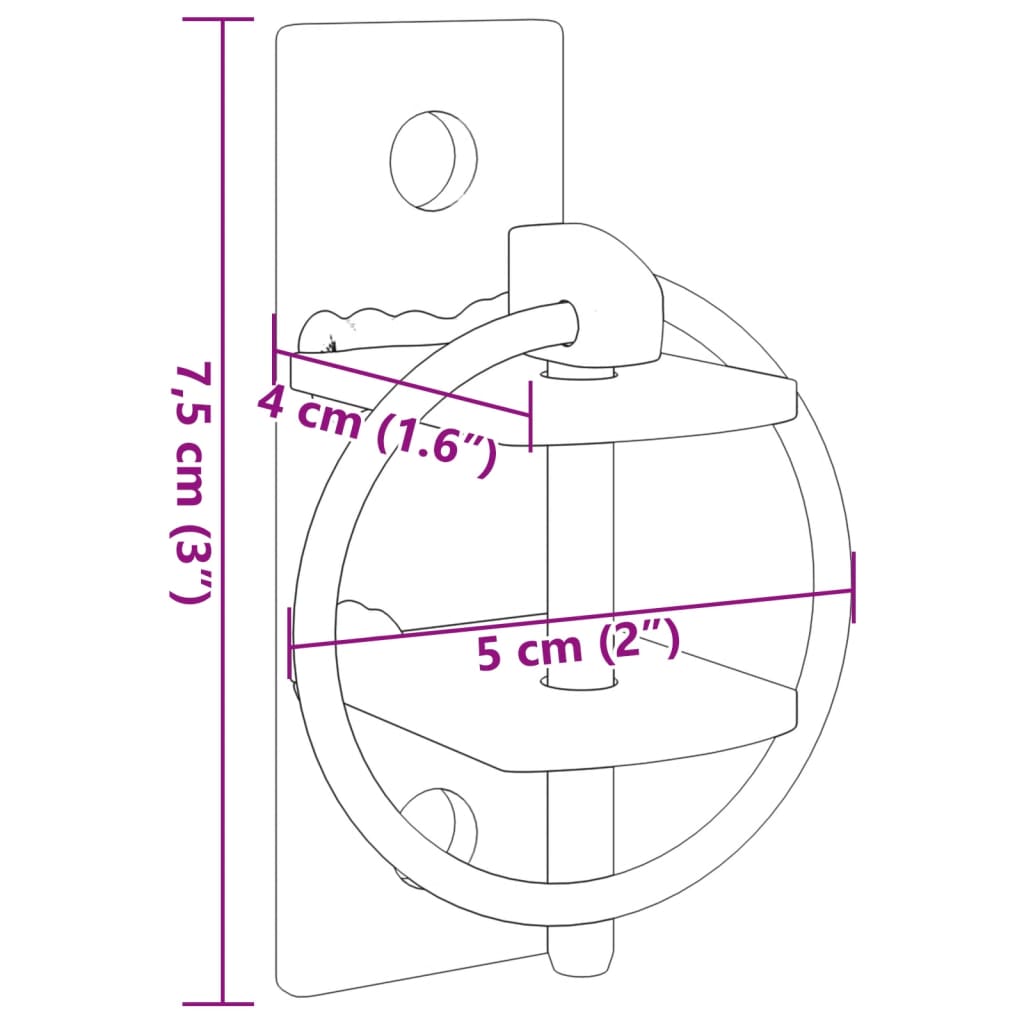 Ganchos de parede para baldes 3 pcs aço prateado e castanho