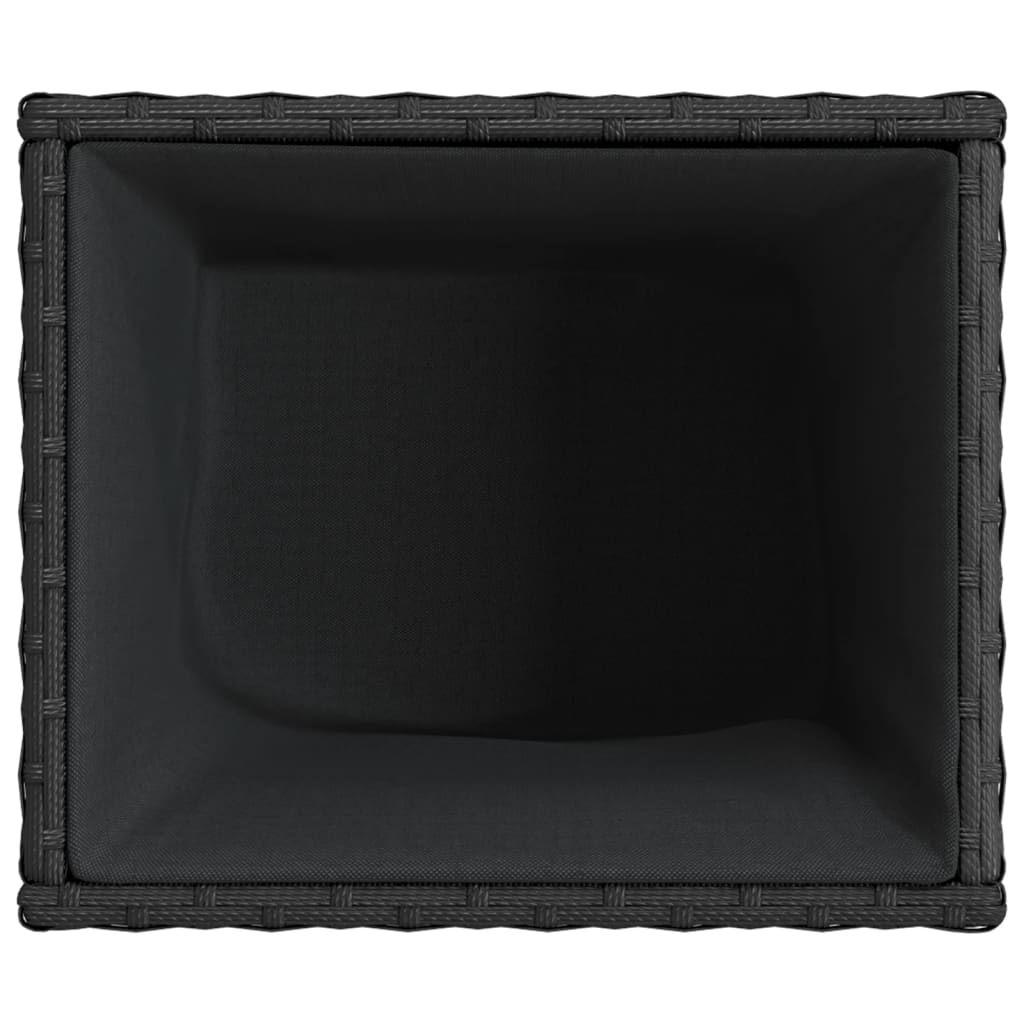 Vaso/floreira de jardim 36x30x32 cm vime PE preto