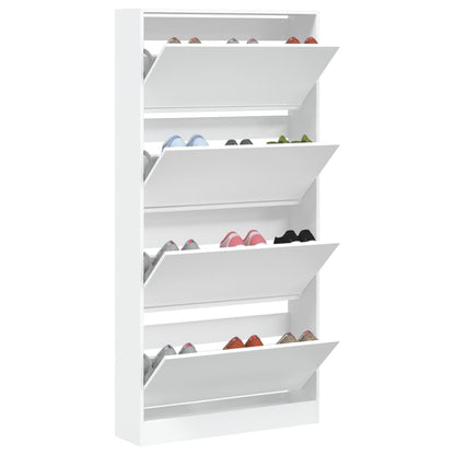 Sapateira com 4 gavetas articuladas 80x21x163,5 cm branco