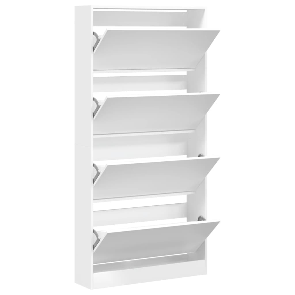 Sapateira com 4 gavetas articuladas 80x21x163,5 cm branco