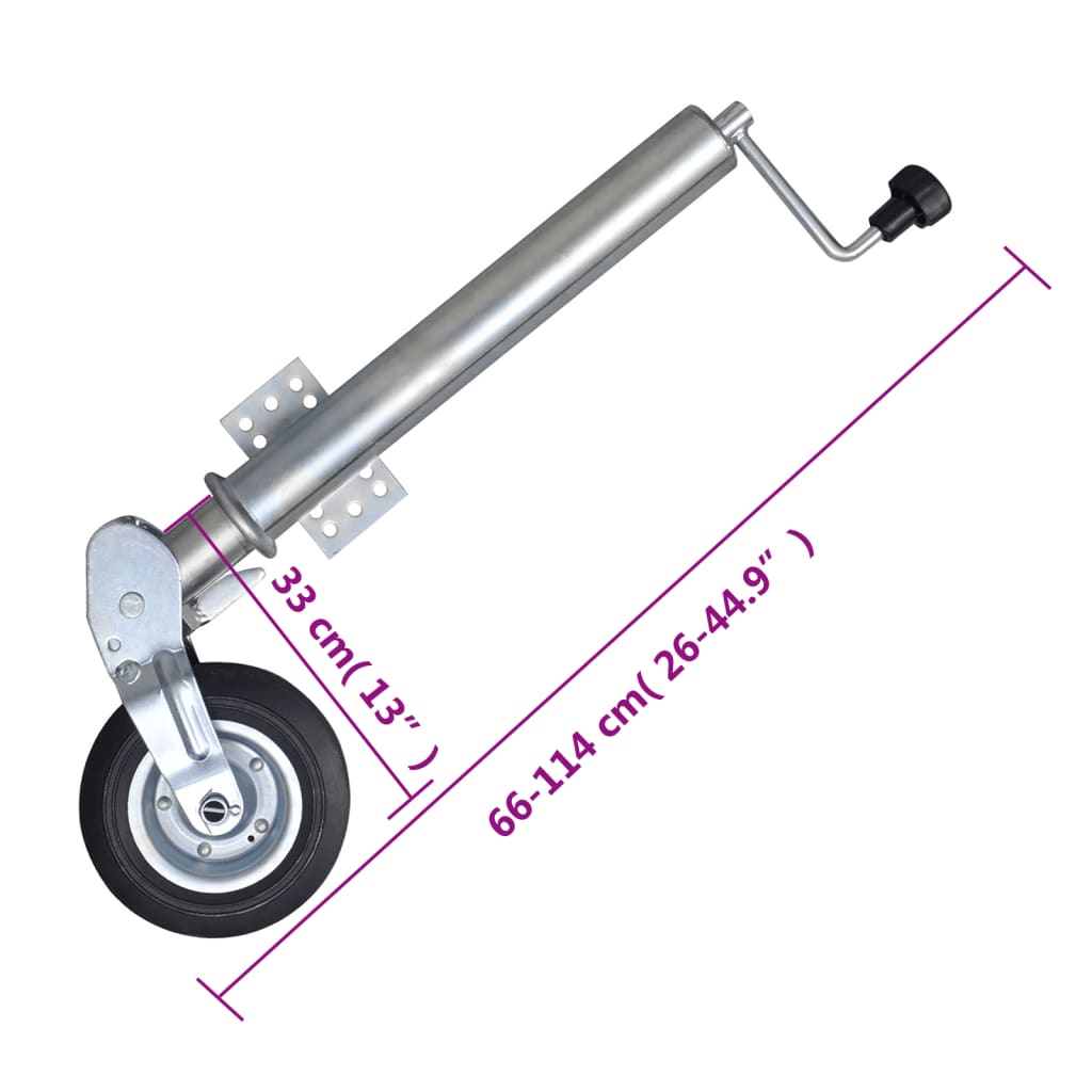 Roda jóquei dobrável+2 tubos suporte/2 braçadeiras divisão 60mm