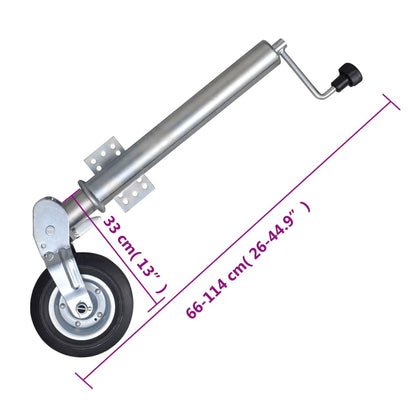 Roda jóquei dobrável+2 tubos suporte/2 braçadeiras divisão 60mm