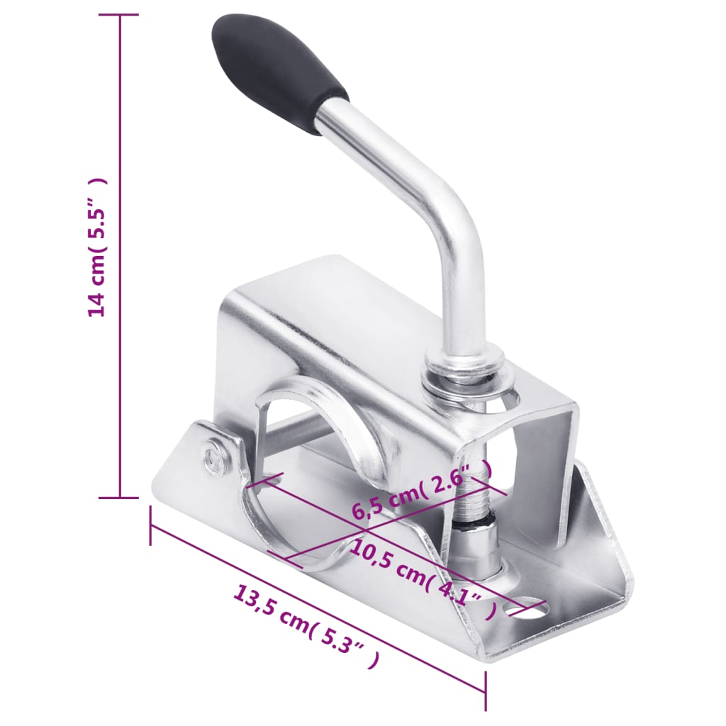 Roda jóquei dobrável+2 tubos suporte/2 braçadeiras divisão 60mm