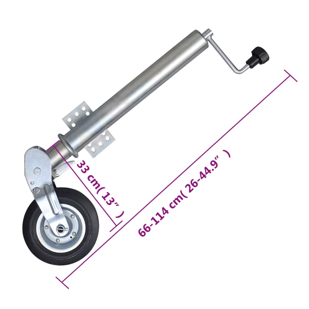 Roda jóquei dobrável com calços 60 mm