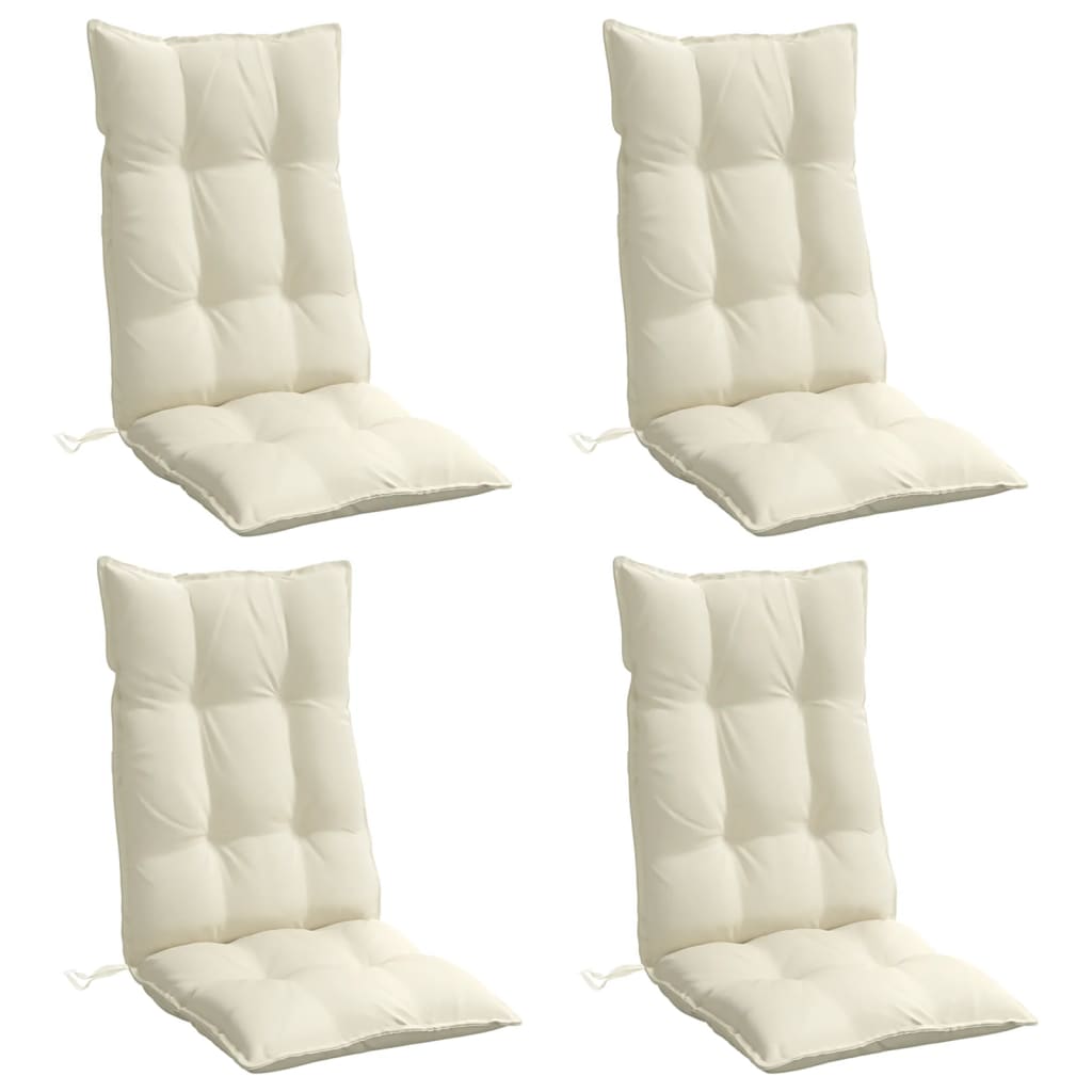 Almofadões p/ cadeira encosto alto 4pcs tecido oxford cor creme