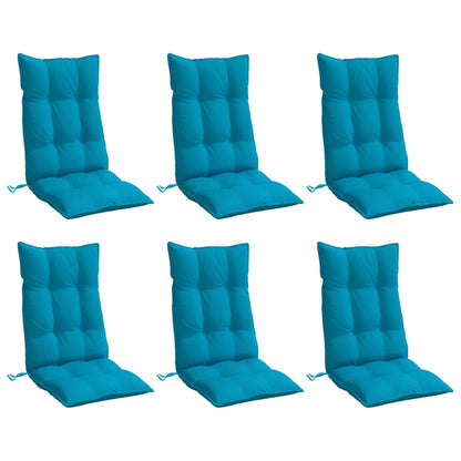 Almofadões cadeira encosto alto 6 pcs tecido oxford azul-claro