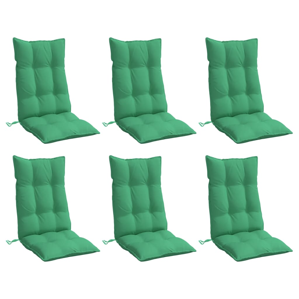 Almofadões p/ cadeira encosto alto 6 pcs tecido oxford verde