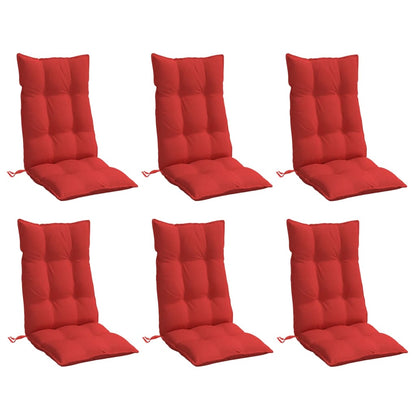 Almofadões p/ cadeira encosto alto 6 pcs tecido oxford vermelho