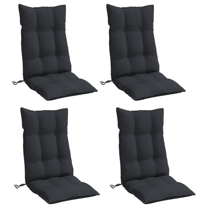 Almofadões p/ cadeira encosto alto 4 pcs tecido oxford preto