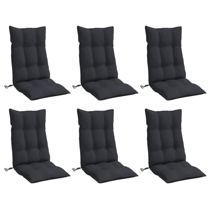 Almofadões p/ cadeira encosto alto 6 pcs tecido oxford preto