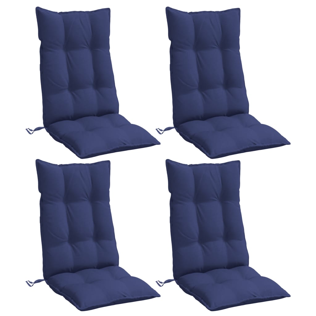 Almofadões cadeira encosto alto 4pcs tecido oxford azul-marinho