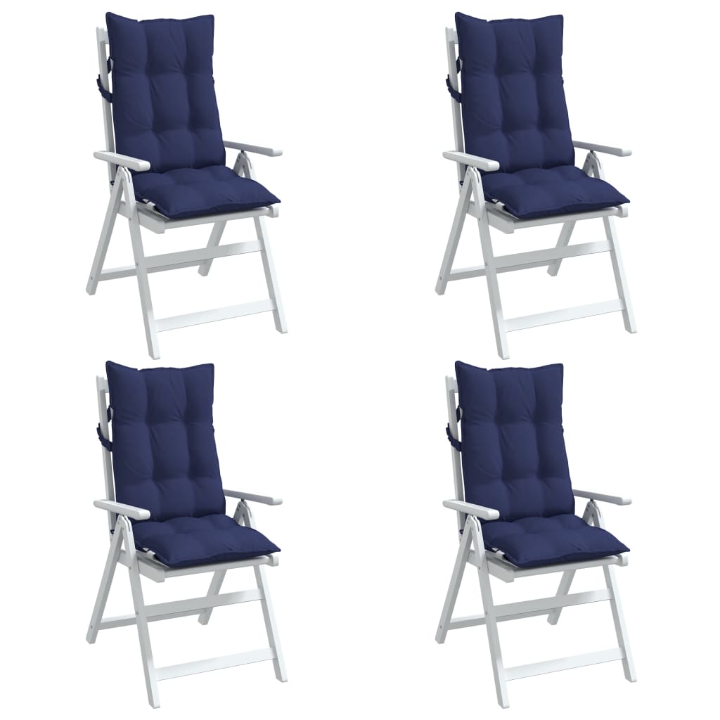 Almofadões cadeira encosto alto 4pcs tecido oxford azul-marinho