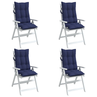 Almofadões cadeira encosto alto 4pcs tecido oxford azul-marinho