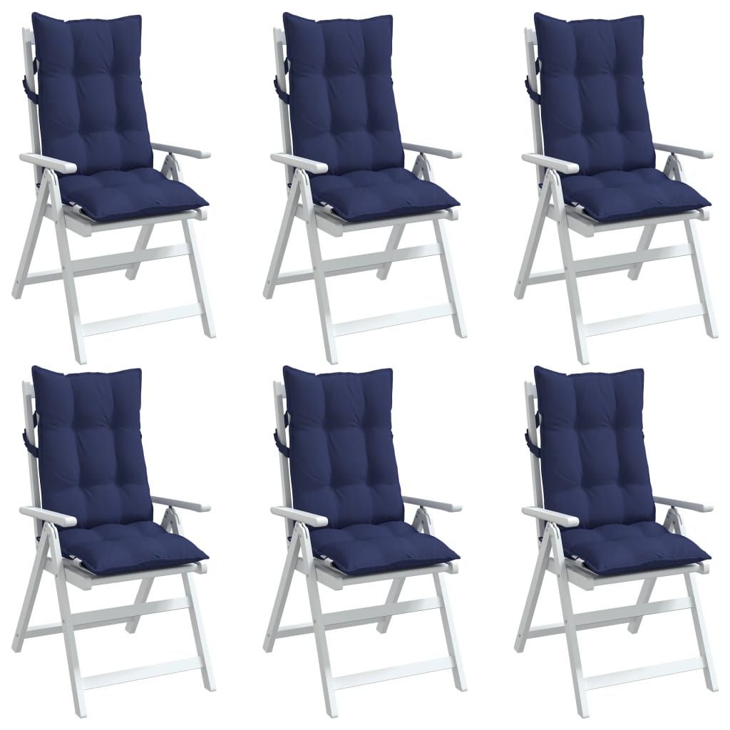 Almofadões cadeira encosto alto 6pcs tecido oxford azul-marinho