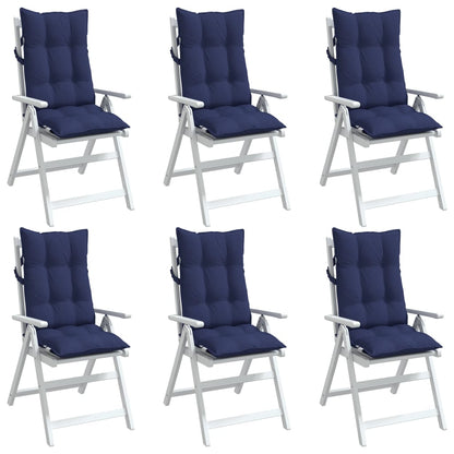 Almofadões cadeira encosto alto 6pcs tecido oxford azul-marinho